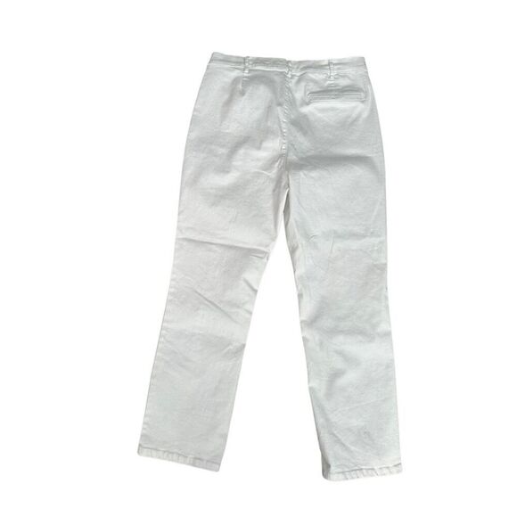 J. Mclaughlin Rainey Front Slit Straight Leg Front Seam Kick Flare White Jean 14 - Picture 4 of 15